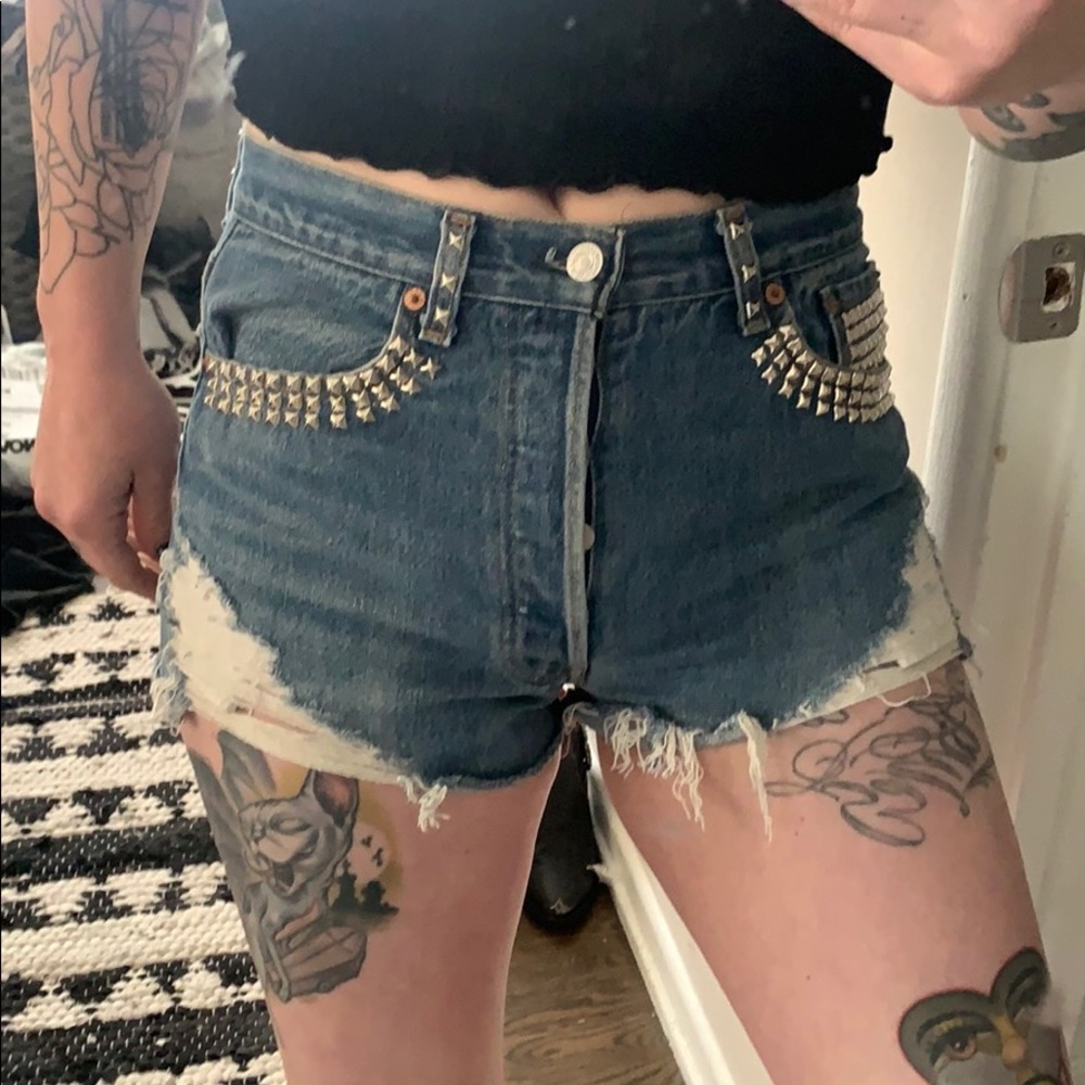 Levi’s studded cut off shorts